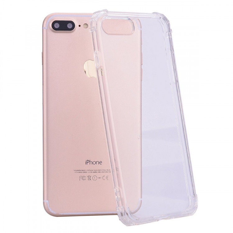 Силиконовый чехол с усиленными бортиками для iPhone 8 Plus / iPhone 7 Plus (прозрачный)