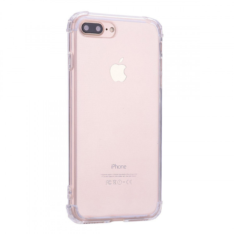 Силиконовый чехол с усиленными бортиками для iPhone 8 Plus / iPhone 7 Plus (прозрачный)