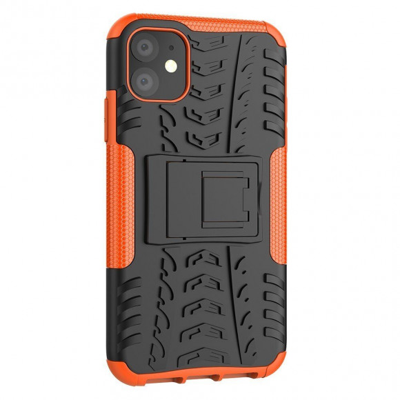 Чехол Hybrid Armor для iPhone 11 (черный + оранжевый)