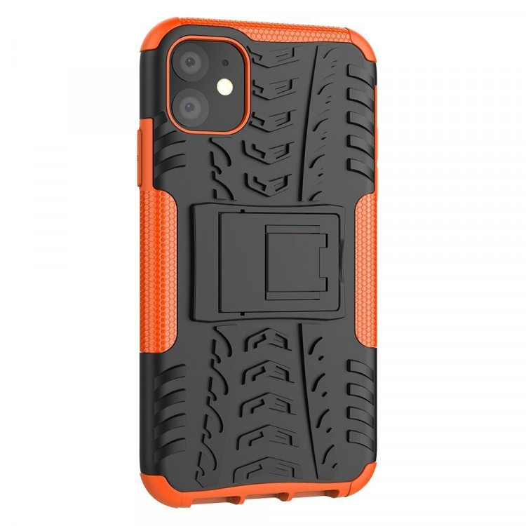 Чехол Hybrid Armor для iPhone 11 (черный + оранжевый)