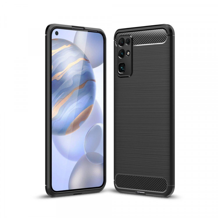 Чехол-накладка Carbon Fibre для Honor 30 (черный)