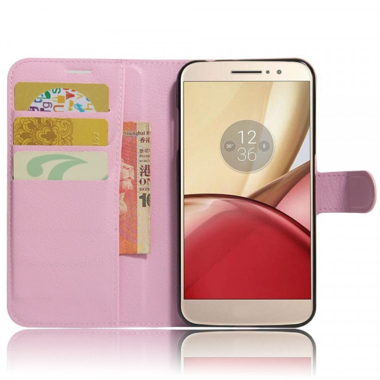 Чехол с визитницей для Motorola Moto M (розовый)