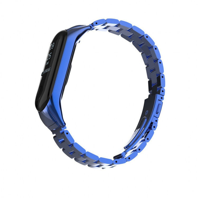 Стальной браслет для Xiaomi Mi Band 3 (голубой)