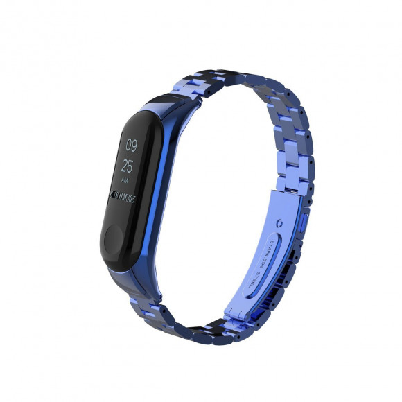 Стальной браслет для Xiaomi Mi Band 3 (голубой)