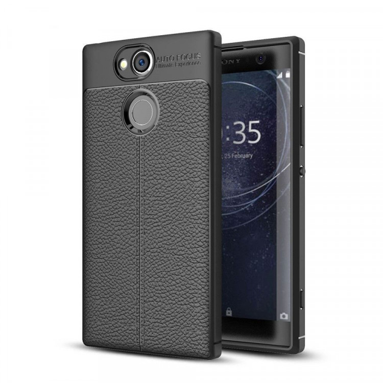 Чехол-накладка Litchi Grain для Sony Xperia XA2 (черный)