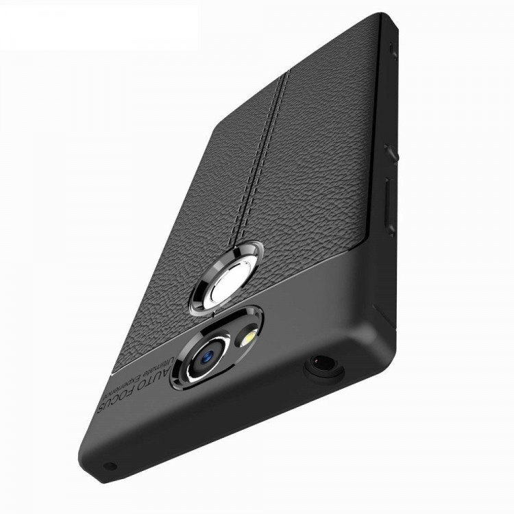 Чехол-накладка Litchi Grain для Sony Xperia XA2 (черный)