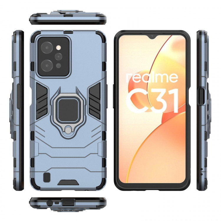 Чехол Armor Ring Holder для Realme C31 (темно-синий)