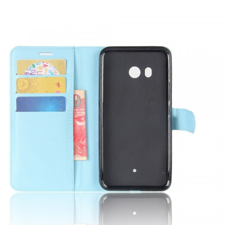 Чехол с визитницей для HTC U11 (голубой)