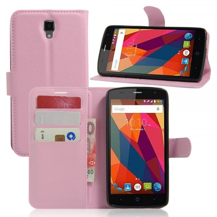 Чехол с визитницей для ZTE Blade L5 / L5 Plus (розовый)