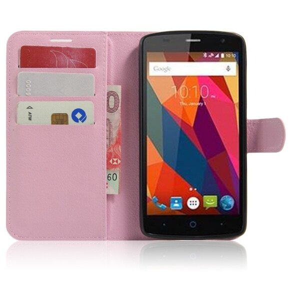 Чехол с визитницей для ZTE Blade L5 / L5 Plus (розовый)