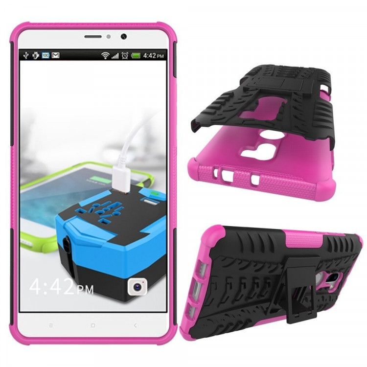 Чехол Hybrid Armor для Xiaomi Mi5S Plus (черный + розовый)