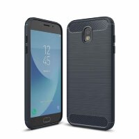 Чехол-накладка Carbon Fibre для Samsung Galaxy J5 2017 (темно-синий)