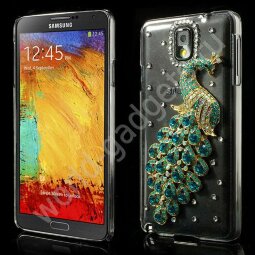 Чехол Luxury Diamond 3D Peacock для Samsung Galaxy Note 3 / N9000 (зеленый)