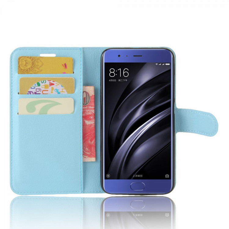 Чехол с визитницей для Xiaomi Mi6 (голубой)