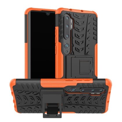 Чехол Hybrid Armor для Xiaomi Mi Note 10 / Mi Note 10 Pro / Mi CC9 Pro (черный + оранжевый)