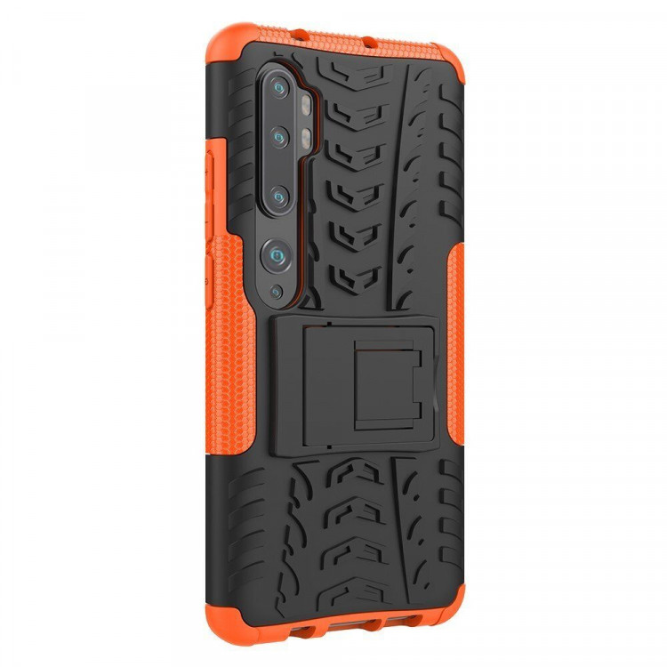 Чехол Hybrid Armor для Xiaomi Mi Note 10 / Mi Note 10 Pro / Mi CC9 Pro (черный + оранжевый)