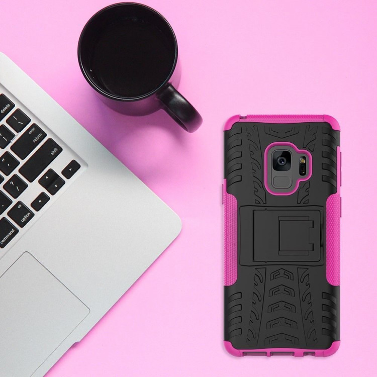 Чехол Hybrid Armor для Samsung Galaxy S9 (черный + розовый)