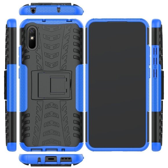 Чехол Hybrid Armor для Xiaomi Redmi 9A (черный + голубой) Чехол Hybrid Armor для Xiaomi Redmi 9A (черный + голубой)