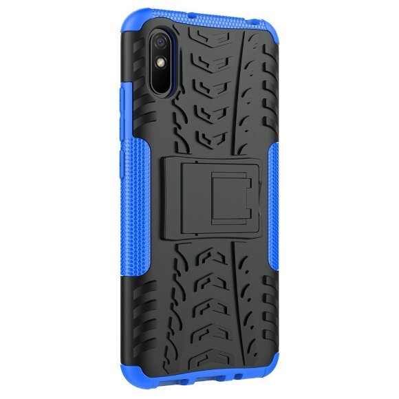Чехол Hybrid Armor для Xiaomi Redmi 9A (черный + голубой) Чехол Hybrid Armor для Xiaomi Redmi 9A (черный + голубой)