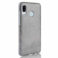 Кожаная накладка-чехол для Samsung Galaxy A40 (серый)