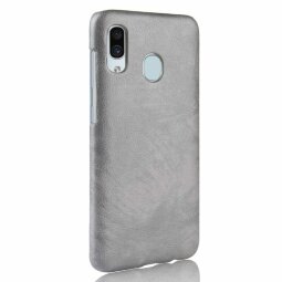 Кожаная накладка-чехол для Samsung Galaxy A40 (серый)