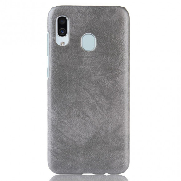 Кожаная накладка-чехол для Samsung Galaxy A40 (серый)