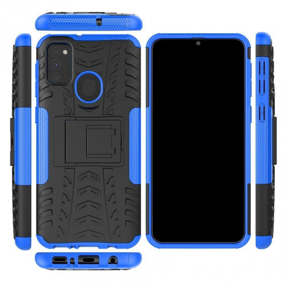 Чехол Hybrid Armor для Samsung Galaxy M30s / Galaxy M21 (черный + голубой) Чехол Hybrid Armor для Samsung Galaxy M30s / Galaxy M21 (черный + голубой)