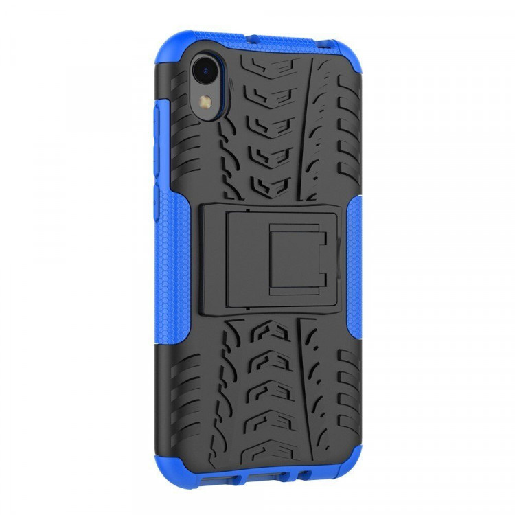 Чехол Hybrid Armor для Huawei Y5 (2019) / Honor 8S (черный + голубой)