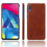 Кожаная накладка-чехол Litchi Texture для Samsung Galaxy M10 (коричневый)