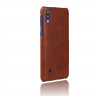 Кожаная накладка-чехол Litchi Texture для Samsung Galaxy M10 (коричневый)