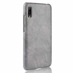 Кожаная накладка-чехол для Huawei Y6 Pro (2019) (серый)