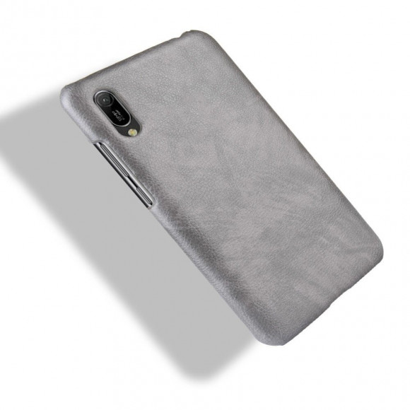 Кожаная накладка-чехол для Huawei Y6 Pro (2019) (серый)