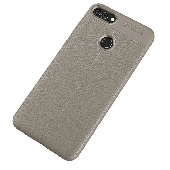 Чехол-накладка Litchi Grain для Huawei Y9 (2018) / Enjoy 8 Plus (серый)