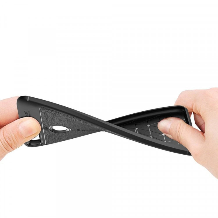 Чехол-накладка Litchi Grain для Huawei Y9 (2018) / Enjoy 8 Plus (серый)