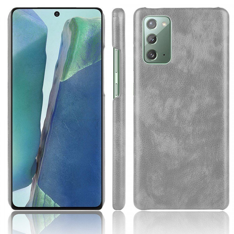 Кожаная накладка-чехол для Samsung Galaxy Note 20 (серый)