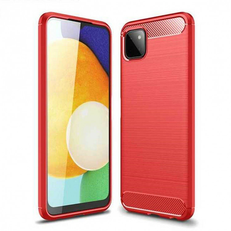 Чехол-накладка Carbon Fibre для Samsung Galaxy A22s 5G (красный)