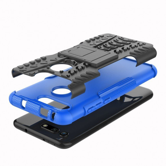 Чехол Hybrid Armor для Huawei Honor View 20 (черный + голубой) Чехол Hybrid Armor для Huawei Honor View 20 (черный + голубой)
