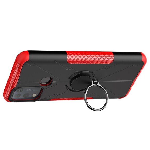 Чехол Armor Shockproof Ring Holder для Infinix Hot 10 Play / Hot 11 Play (черный + красный) Чехол Armor Shockproof Ring Holder для Infinix Hot 10 Play / Hot 11 Play (черный + красный)