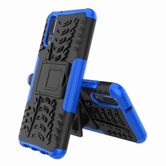 Чехол Hybrid Armor для Huawei P20 (черный + голубой) Чехол Hybrid Armor для Huawei P20 (черный + голубой)
