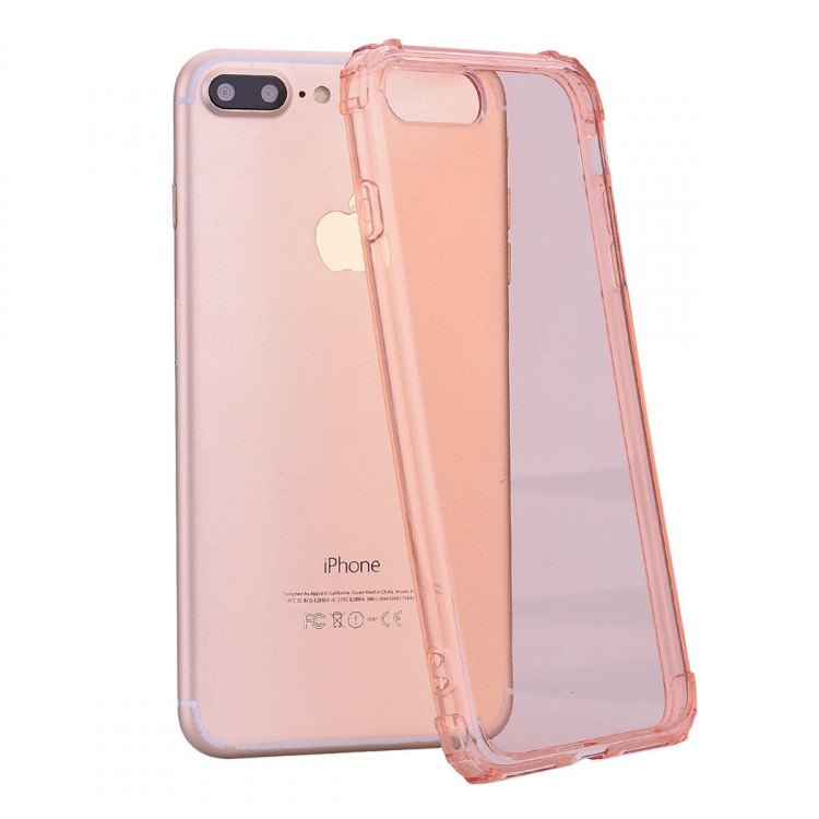 Силиконовый чехол с усиленными бортиками для iPhone 8 Plus / iPhone 7 Plus (розовый)