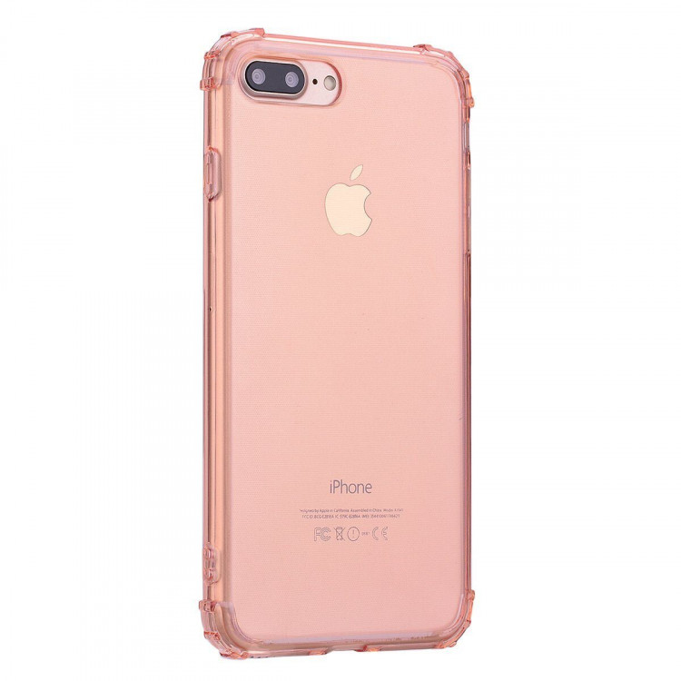 Силиконовый чехол с усиленными бортиками для iPhone 8 Plus / iPhone 7 Plus (розовый)