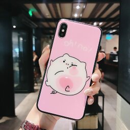 Чехол-накладка для iPhone X / ХS (Lovely Pig - Pink)