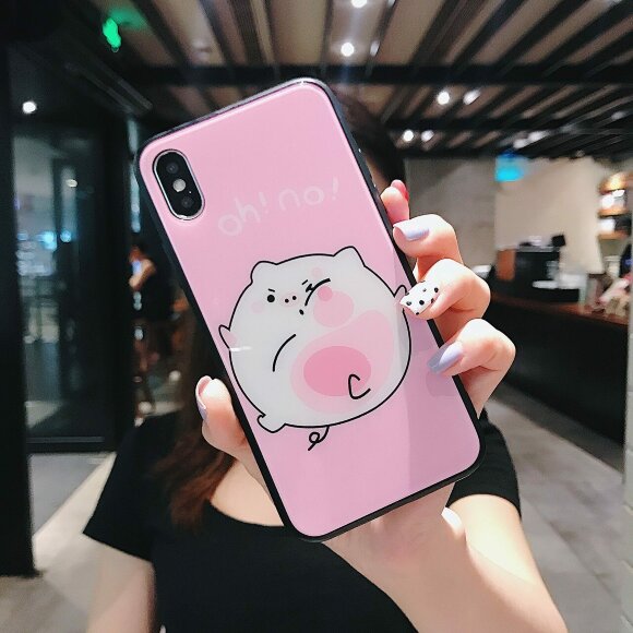 Чехол-накладка для iPhone X / ХS (Lovely Pig - Pink)