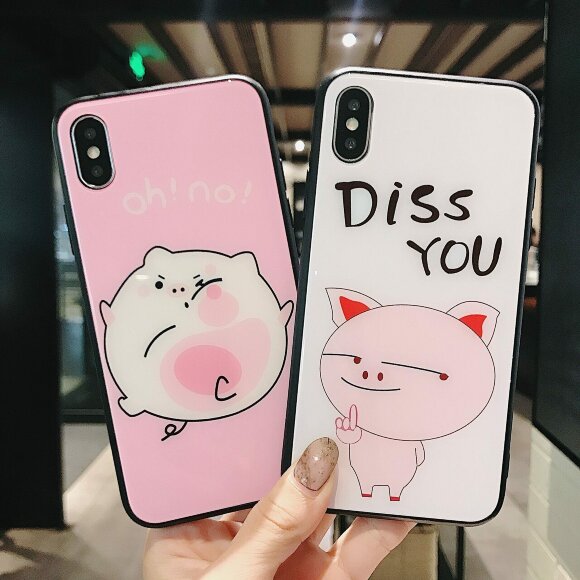 Чехол-накладка для iPhone X / ХS (Lovely Pig - Pink)