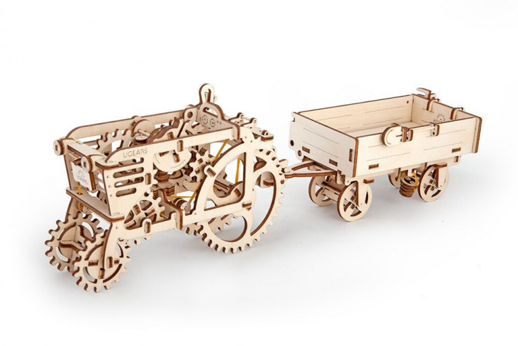 Сборная модель 3D-Пазл Ugears Прицеп к трактору