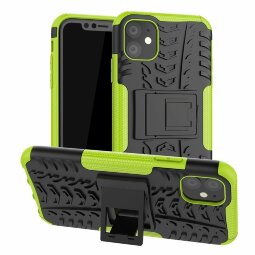 Чехол Hybrid Armor для iPhone 11 (черный + зеленый)