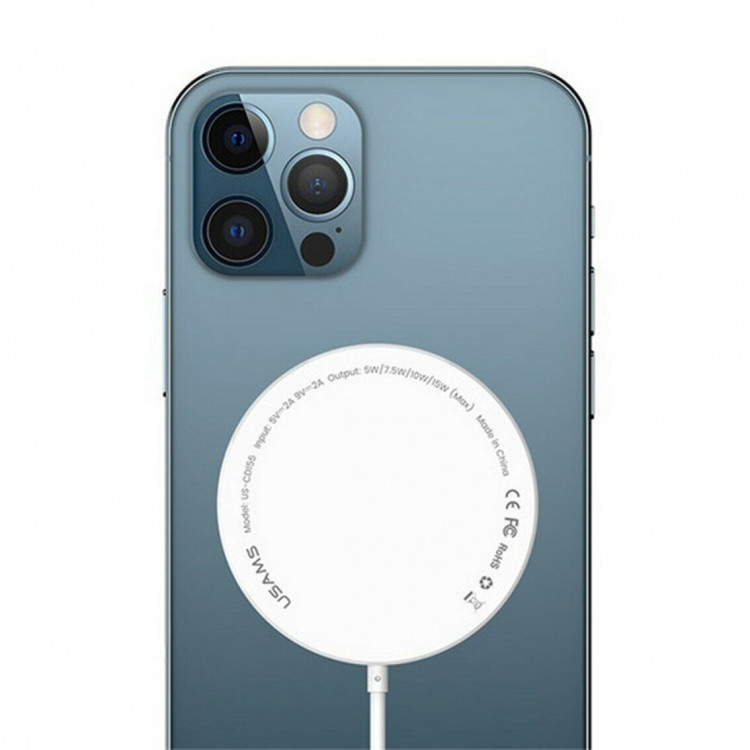 Зарядное устройство Usams Extra-thin Magnetic Fast Wireless Charger 15W (US-CD155)