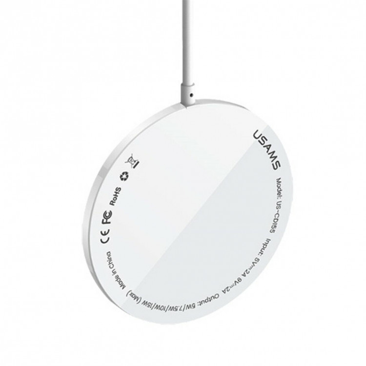Зарядное устройство Usams Extra-thin Magnetic Fast Wireless Charger 15W (US-CD155)