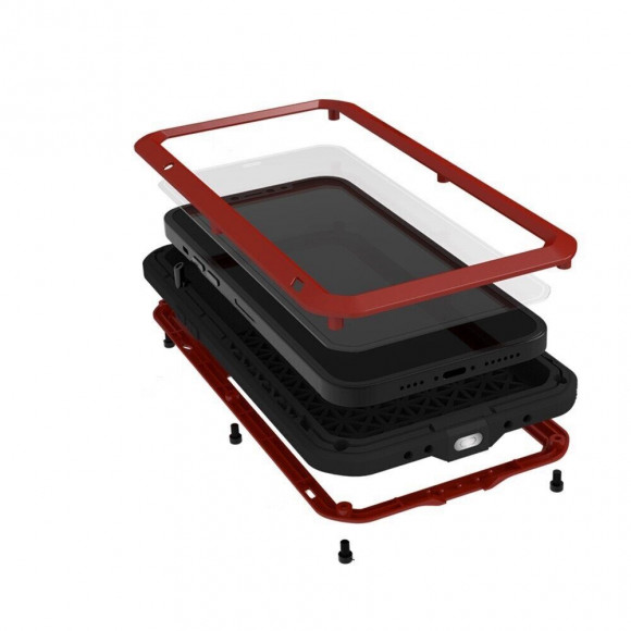 Гибридный чехол LOVE MEI для iPhone 13 mini (красный) Гибридный чехол LOVE MEI для iPhone 13 mini (красный)