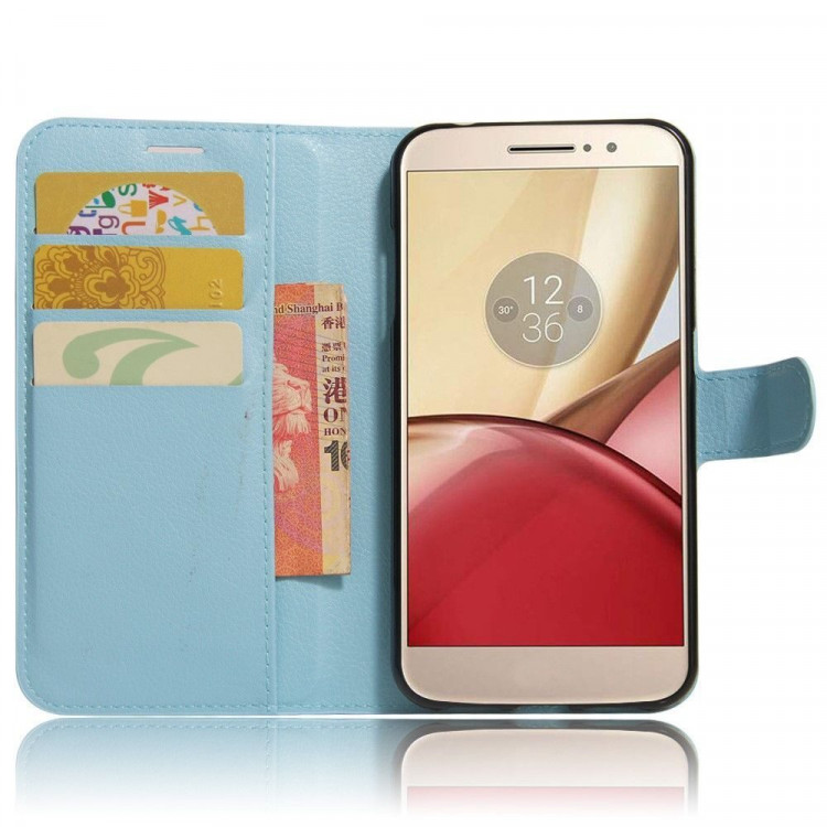 Чехол с визитницей для Motorola Moto M (голубой)